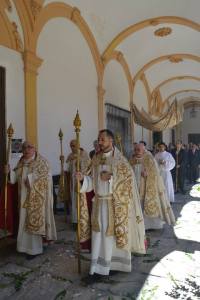 Procesión eucarística en la Abadía del Sacromonte.